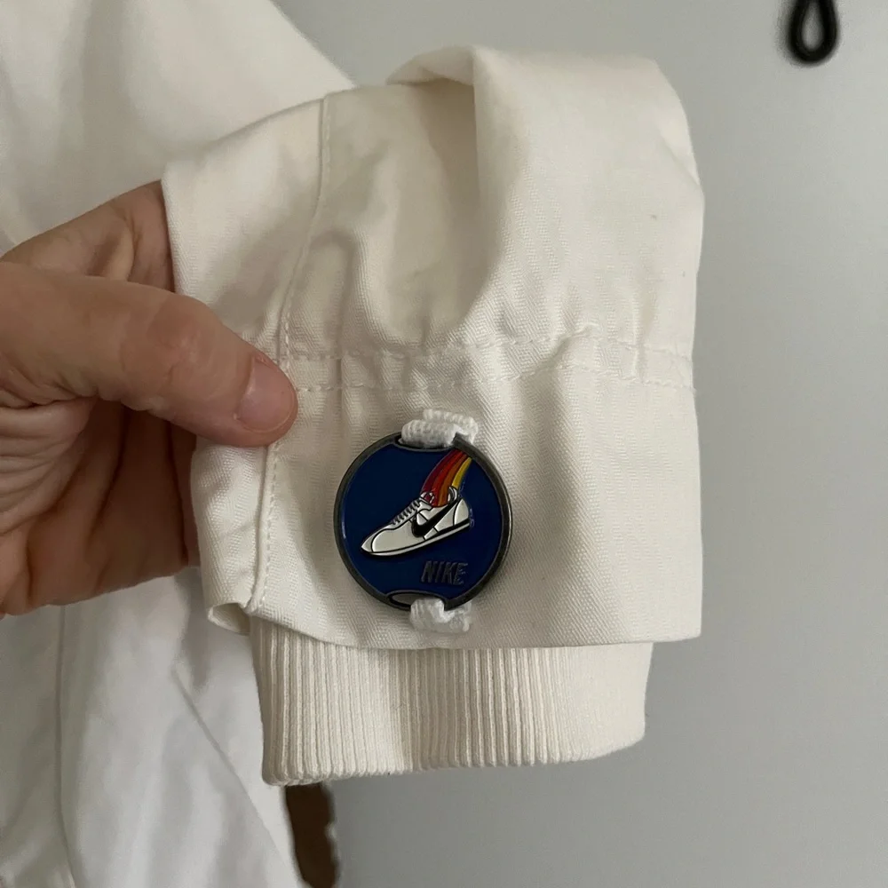 Vintage‎ 1970’s Nike White Heavyweight Detroit Style Jacket Size Medium